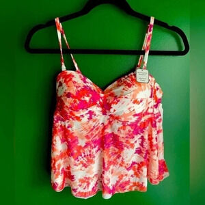 Women’s Size Small Tie Dye Time & Tru NWT Tankini Swim‎ Top Wear S